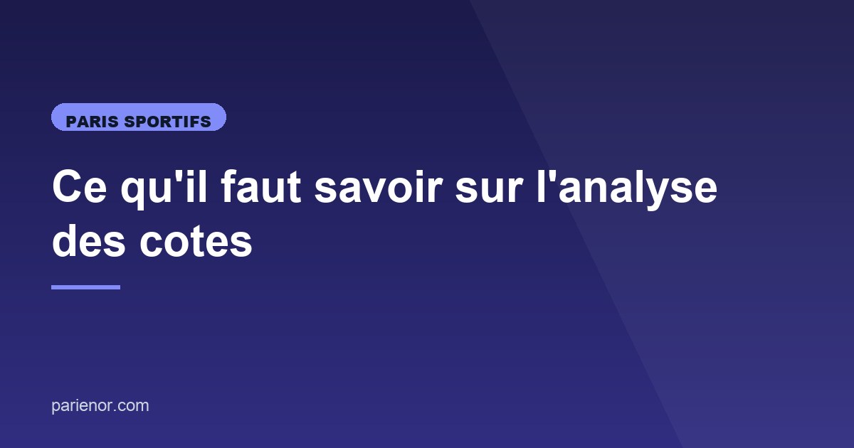 Illustration de l'article consacré à l'analyse des cotes